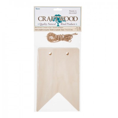 Craftwood Wood Pennat Banner Set with Flag Shapes: 7.375 x 5 inches   554386278